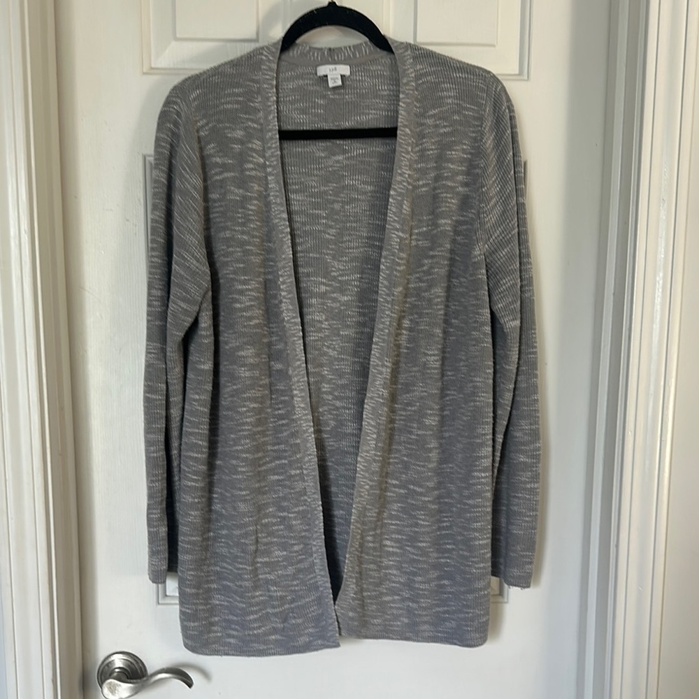 J. Jill Gray Open-Front Cardigan Sweater shrug marked MP